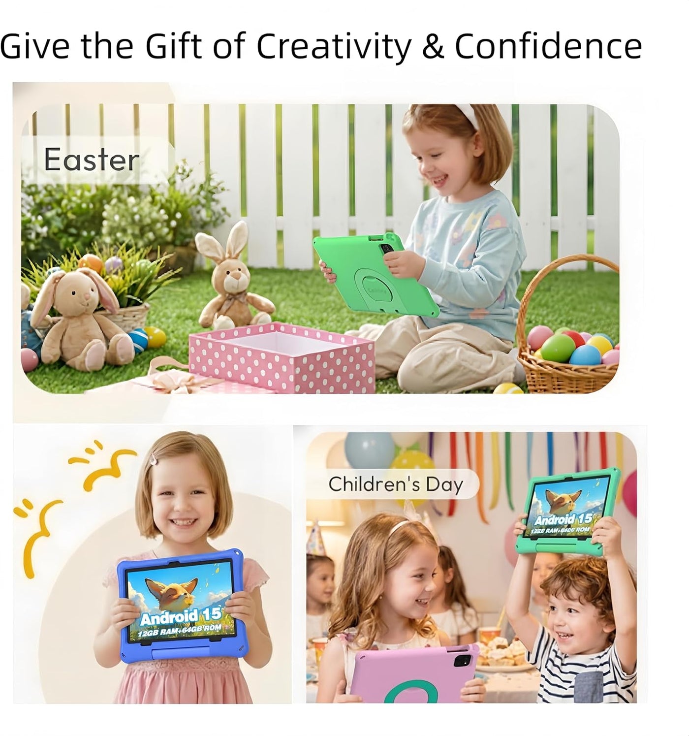 Tableta para niños: Tablet Android 15 de 10 pulgadas para niños, ba...