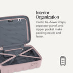 SWISSGEAR Signature Hardside - Maleta giratoria expandible de mano, construcción de ABS, bloqueo compatible con TSA y portavasos integrado, rosa, 19 pulgadas