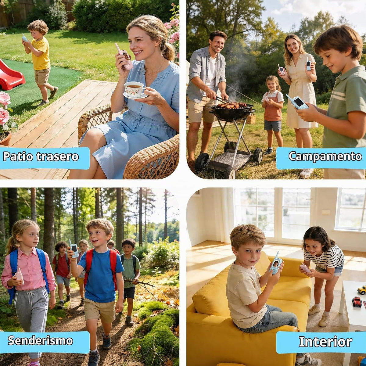 Walkie Talkies de Toys Kids: recargable de largo alcance
