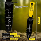 Pala para Detección de Metales, Pala de Doble Borde Serrado de Alta Resistencia - Cuchillo de Excavación para Jardinería, Caza, Camping, Plantación y Bolso de Almacenamiento para Tesoros, Juego