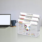 Acrimet Organizador horizontal triple para carpetas de archivos (color cristal transparente)