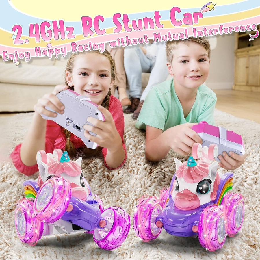 Auto de control remoto de unicornio para niñas auto