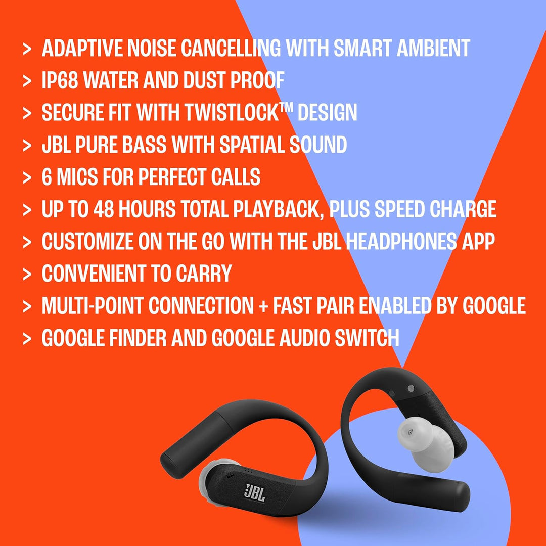 JBL Endurance Peak 4 - Auriculares deportivos inalámbricos con canc...