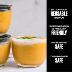 S'well Juego de 4 cuencos de vidrio de 12 onzas para preparar comidas fácilmente, color negro, vidrio templado duradero, diseño anidado compatible con recipientes S'well Eats de 21.5 onzas