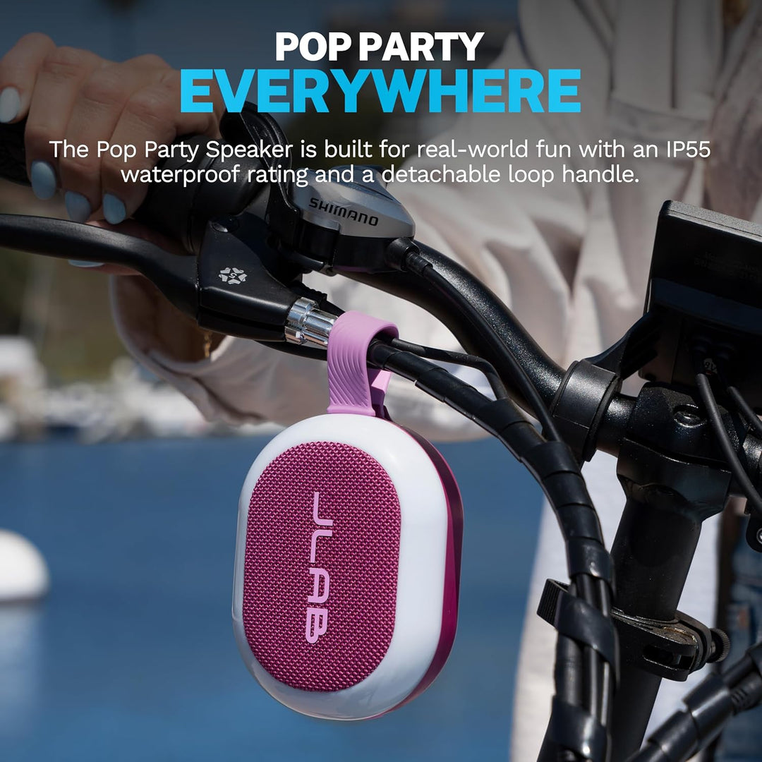 JLab Altavoz Bluetooth Portátil Pop Party, Mulberry, Más de 8 Horas...