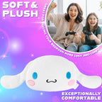 Hello Kitty Sanrio - Almohada de felpa esponjosa, cojín de felpa Kawaii decoración kawaii Cinnamoroll Kuromi, regalos para adolescentes y mujeres (cinamoroll blanco, 15.7 pulgadas de largo x 15.4 pulgadas de ancho)