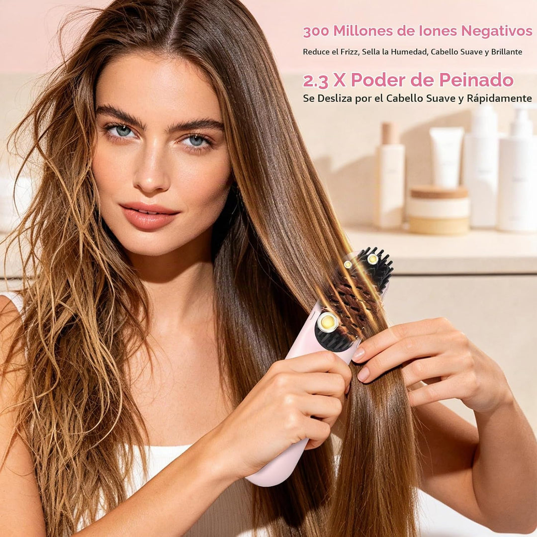 Cepillo alisador de cabello inalámbrico \u2013 Go Brush Pro para ca...