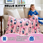 Hello Kitty Manta de fútbol para niños, 90 x 62 pulgadas, manta de felpa suave para sofá, cama o eventos deportivos, torneo mundial 2026 (producto oficial) por Franco