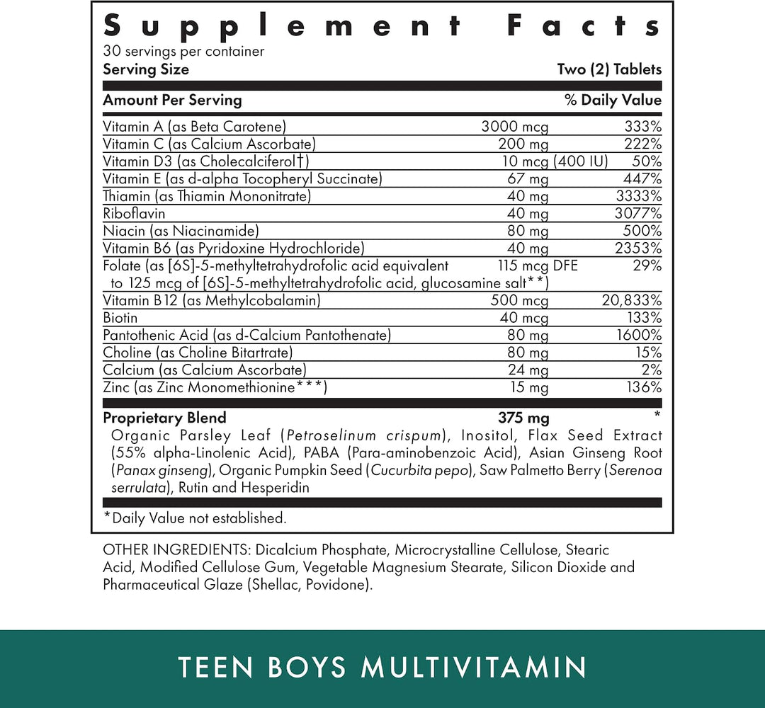 MICHAEL'S Health Naturopathic Programs Teen Boys - 60 tabletas vege...