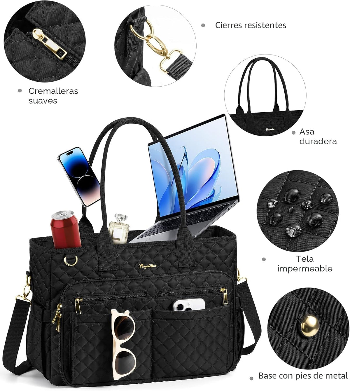 Bagstellar Bolsa de mano para profesora para mujer, bolsa de trabaj...