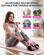 Banda de resistencia de pedal multifunción con mango, mangas protectoras de nailon y ajustable de 15/15/30 libras, equipo de entrenamiento para abdominales, cintura, brazos, piernas