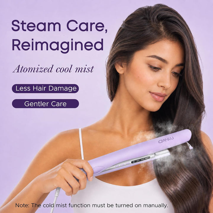 DANJU Plancha de vapor para el cabello, plancha plana de niebla frí...