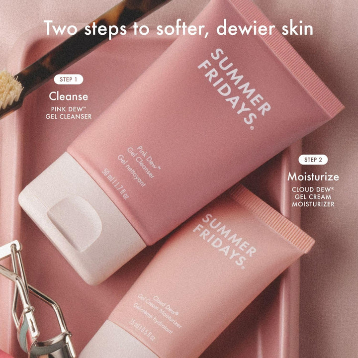 Summer Fridays Morning Trio - Gel de rocío rosa de tamaño viaje, ge...