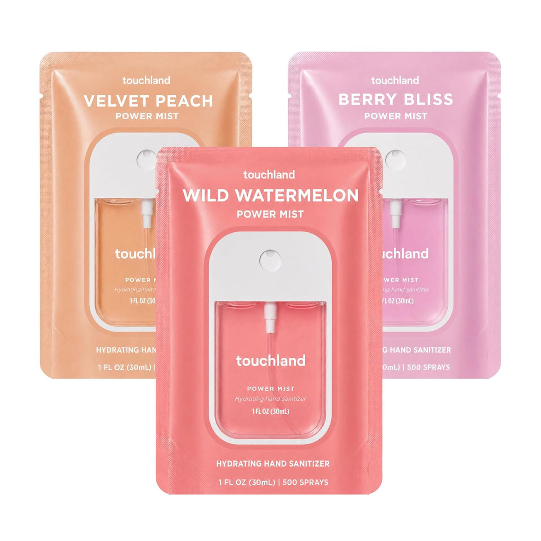 Touchland Spray Desinfectante de Manos Hidratante, Set Trío JUICY (...