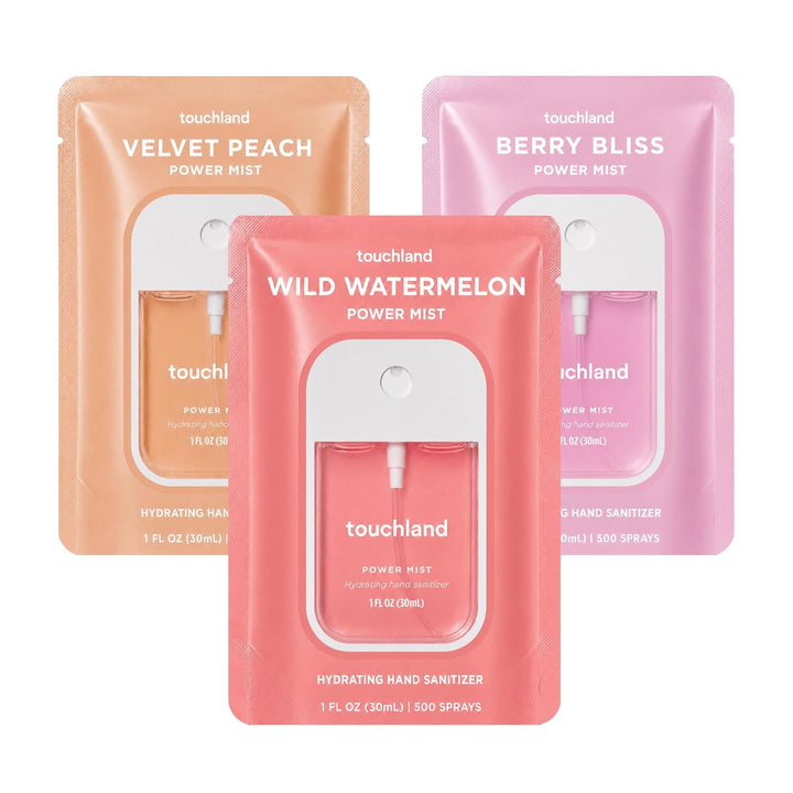 Touchland Spray Desinfectante de Manos Hidratante, Set Trío JUICY (...
