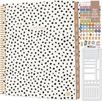 bloom daily planners Agenda y plantilla 2027 para mujer (8.5 x 11 pulgadas), calendario semanal y mensual (enero a diciembre), agenda organizadora de libros con calcomanías, simplemente manchada