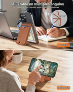 ExtreLife Cartera Magsafe con clip para dinero, cartera magnética más fuerte para iPhone serie 17/16/15/14/13/12, soporte ajustable, ventana de identificación, 5 tarjetas, bloqueo RFID, no para 13/12