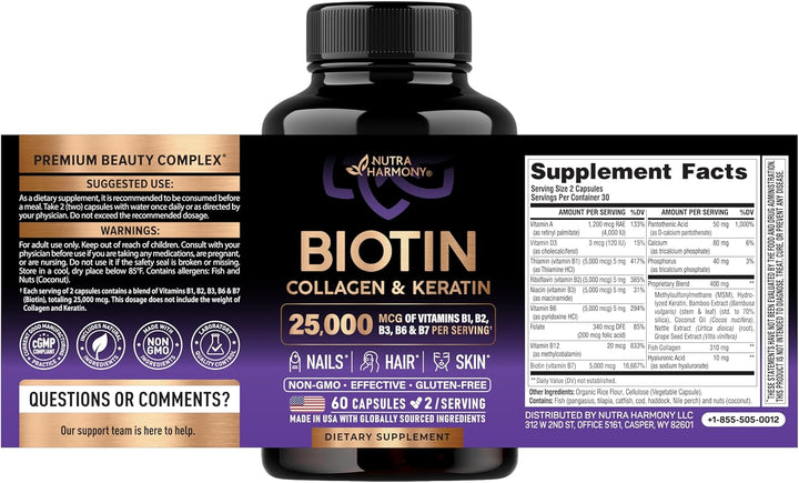 Biotina | Colágeno | Ácido hialurónico | Queratina - Vitaminas para...