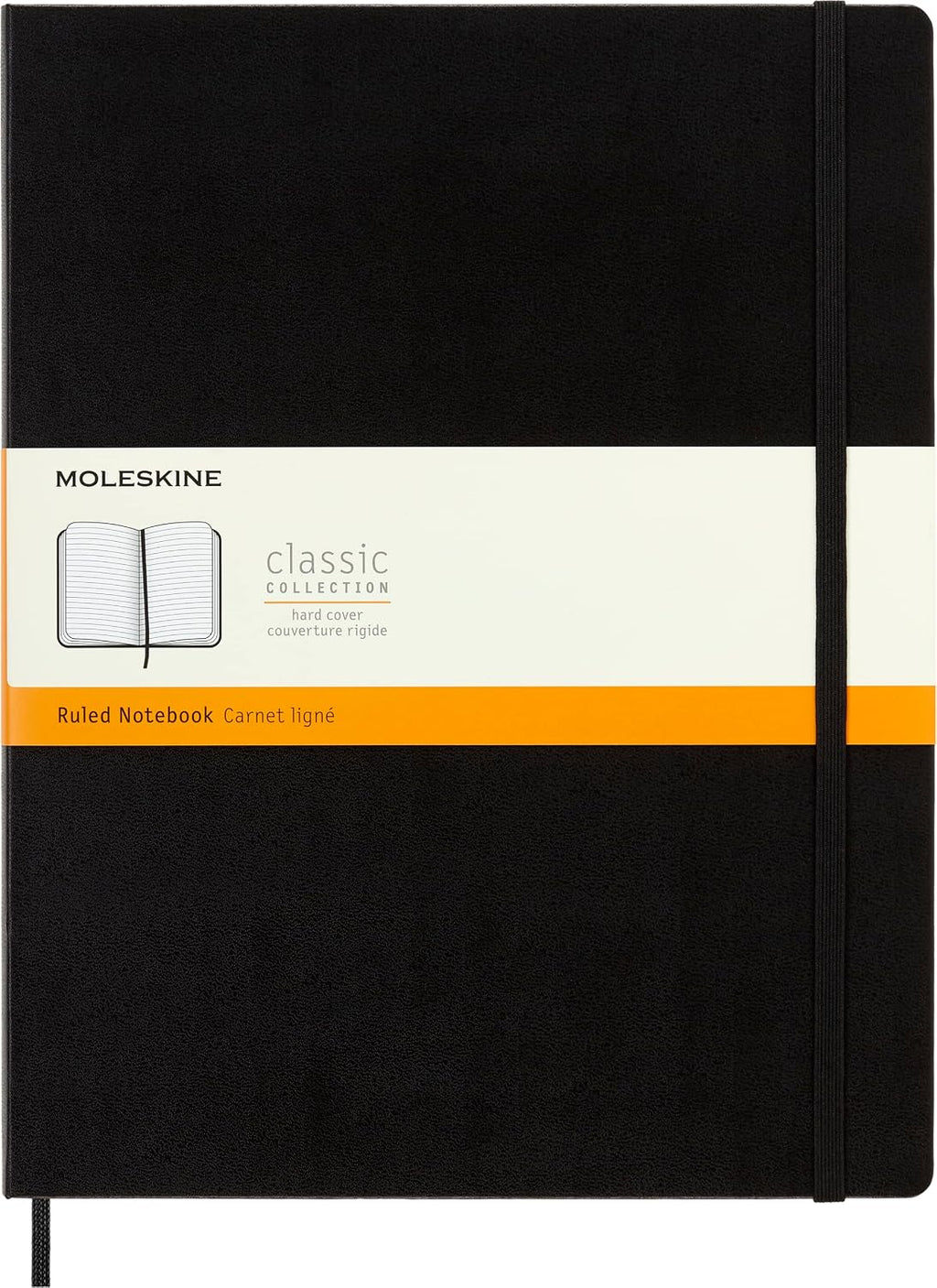 Moleskine Cuaderno, XXL, rayas, negro, tapa dura (8.5 x 11)