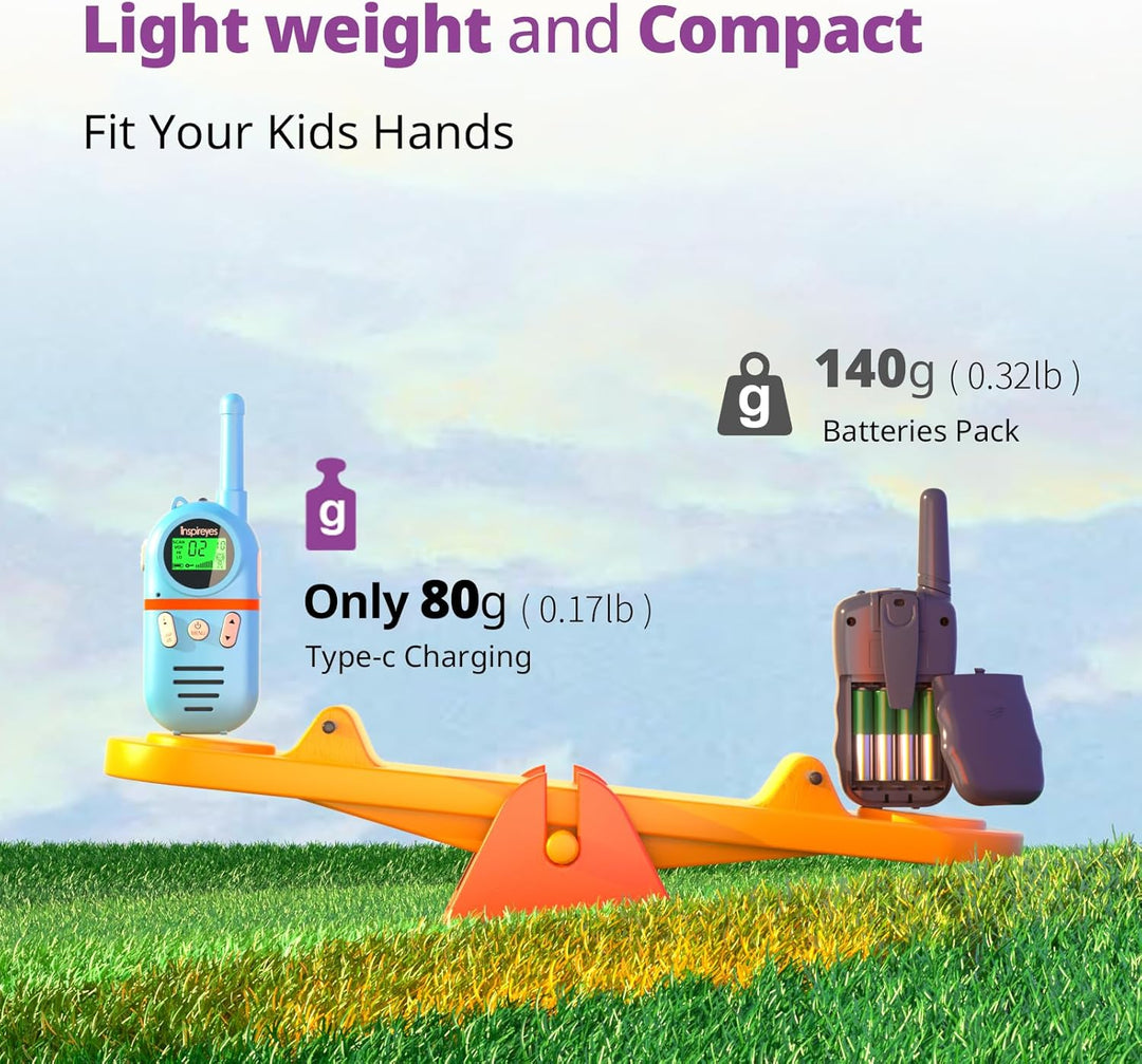 Inspireyes Walkie Talkies para niños recargables, juguetes para niñ...