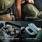 Eberlestock Fade Flex – Riñonera de transporte oculta – Riñonera táctica para hombre con cinturón ajustable – 10 pulgadas de ancho x 6 pulgadas de alto x 3 pulgadas de profundidad – acero
