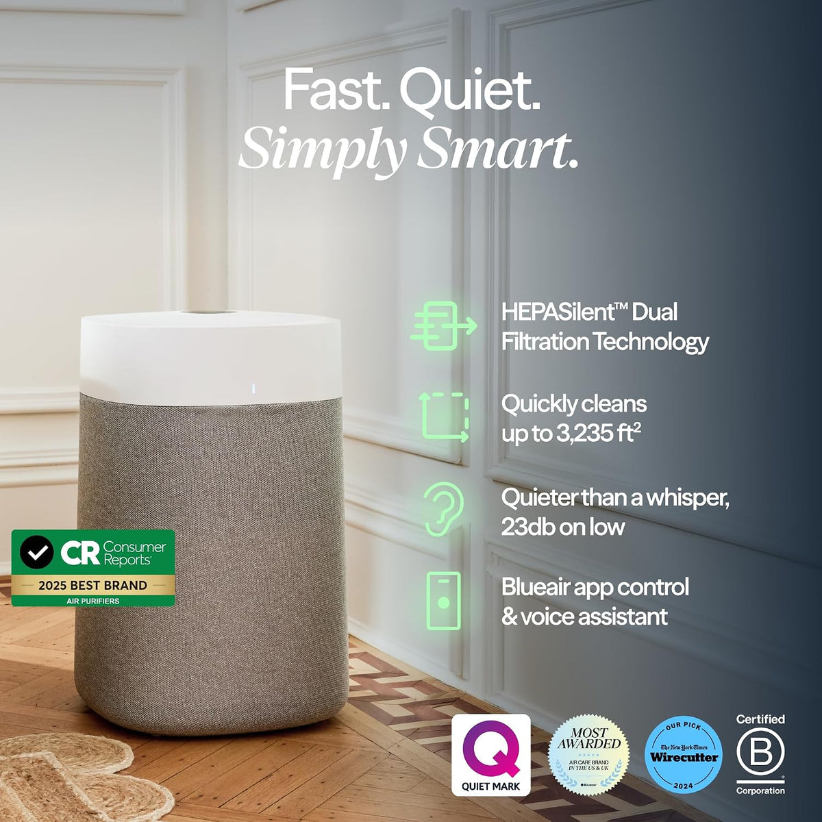 BLUEAIR Purificadores de aire para habitación grande del hogar de hasta