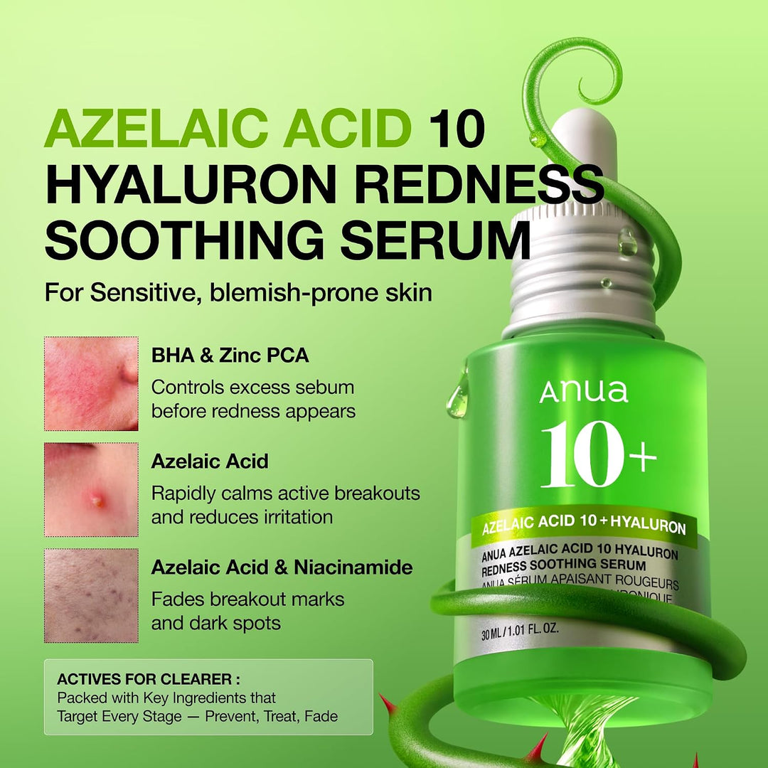 Anua Suero Facial de Ácido Azelaico 10% Hialurónico en Rojo Tranqui...