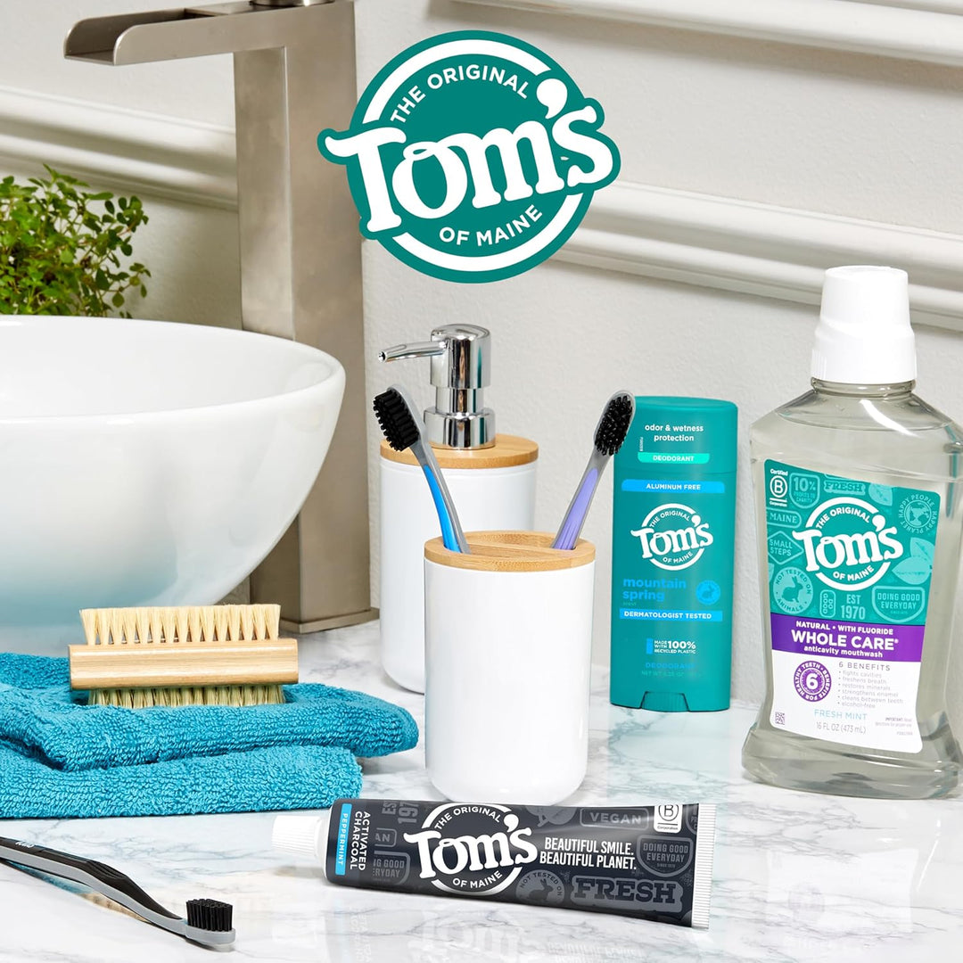 Tom's of Maine Pasta de dientes con flúor de carbón activado, p...