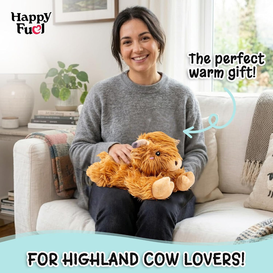 Highland Cow - Animal de peluche apto para microondas, almohadilla...