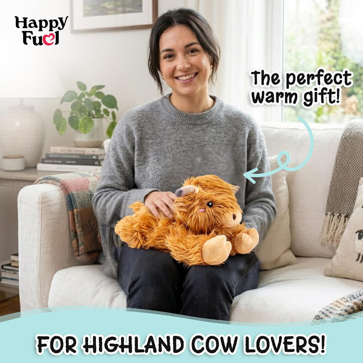 Highland Cow - Animal de peluche apto para microondas, almohadilla...