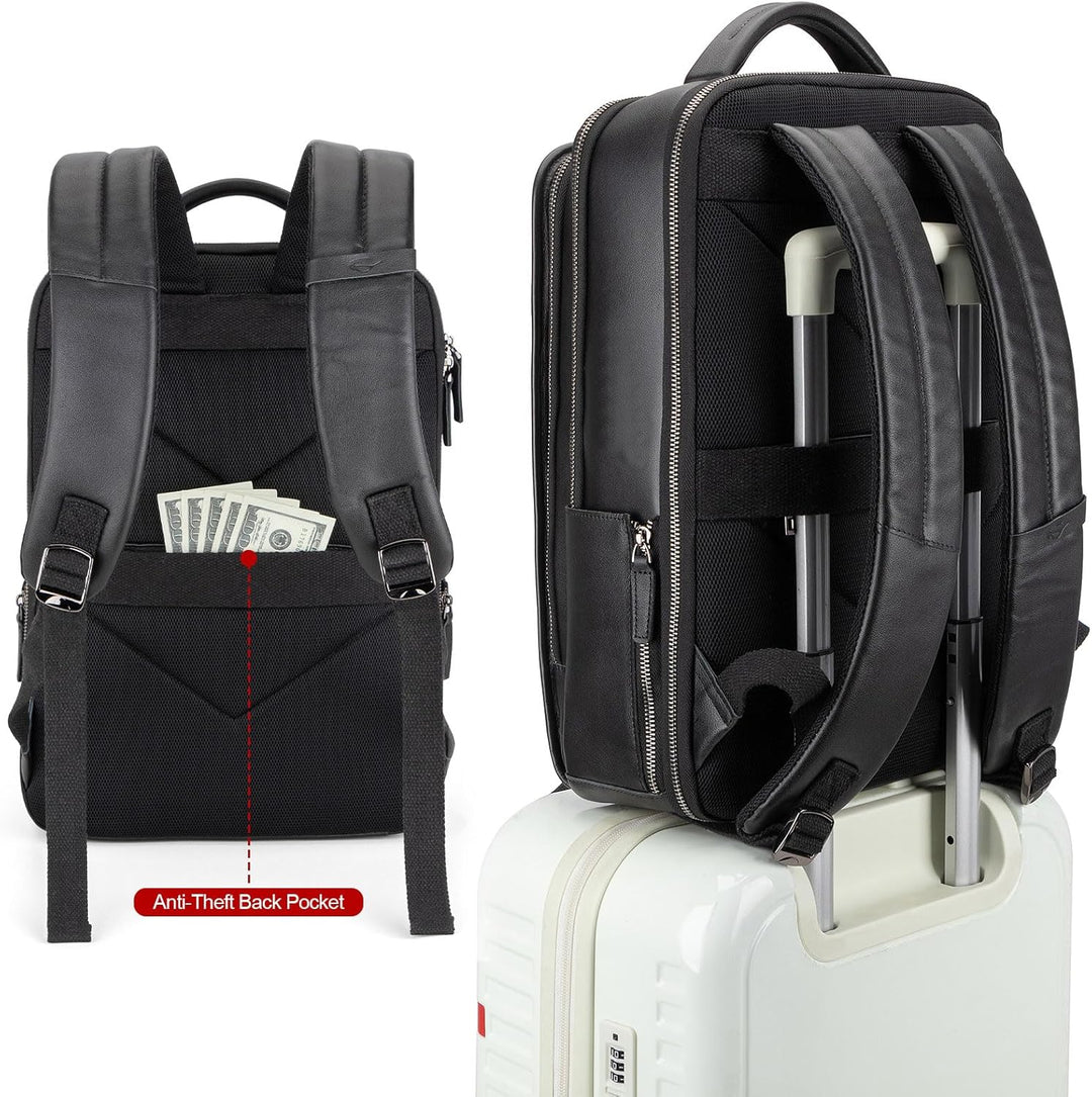 Tzowla Mochila de cuero para laptop, bolsa para hombres y mujeres,...
