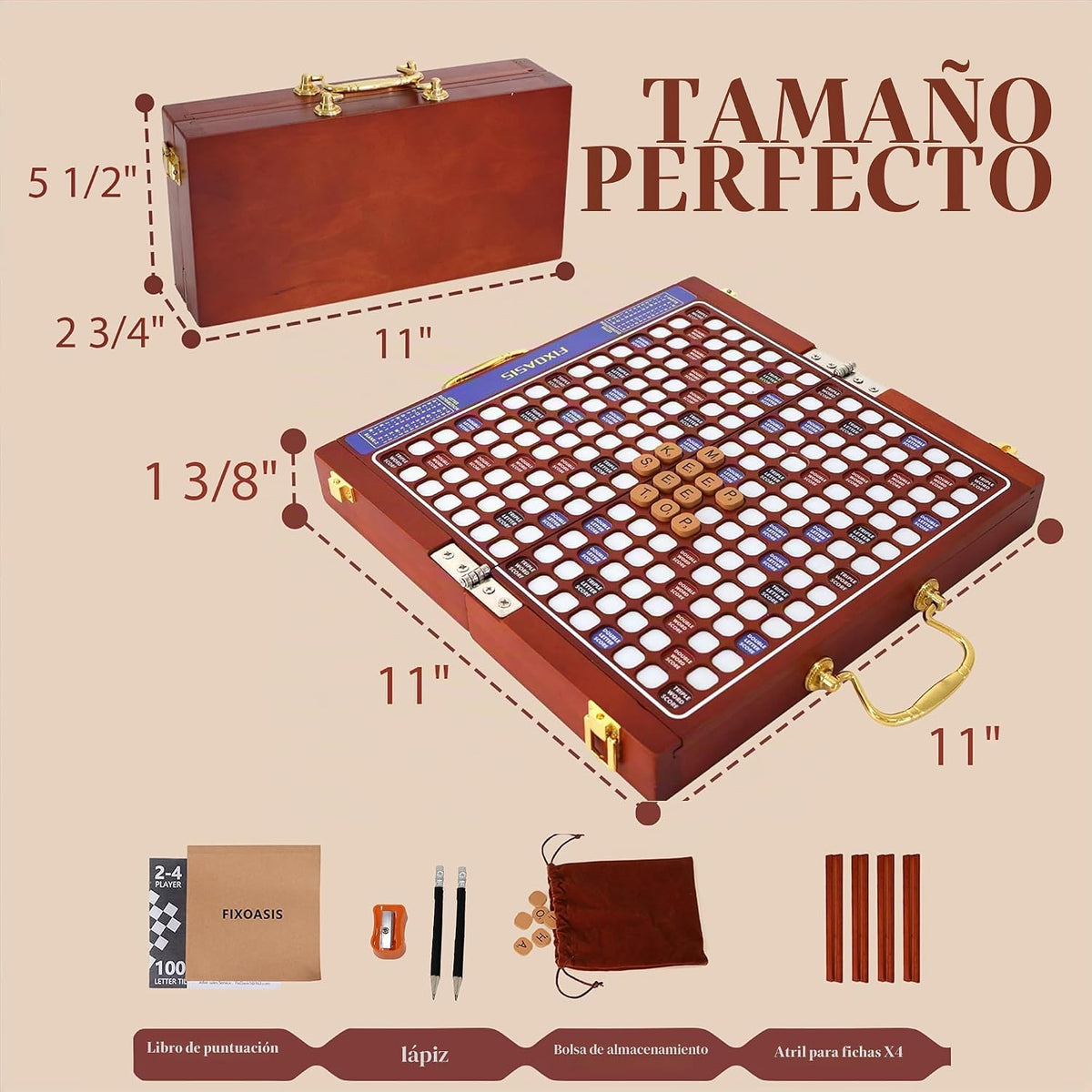 Madera maciza: juego de mesa de crucigrama edición de viaje de lujo, viaje