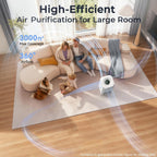 Afloia Purificador de aire y humidificador combinado en uno - Neblina fría evaporativa para el hogar, dormitorio, habitación grande de hasta 3000 pies², con sensor de humedad y calidad del aire