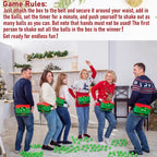 Halloscume 4 Juegos de Pelotas Navideñas Oscilantes y Temblorosas, Juego Navideño de Duende Novedoso Twerk, 40 Pelotas, Cinta, Cajas de Cartón, Juegos Divertidos de Fiesta para Familia, Grupos Grandes