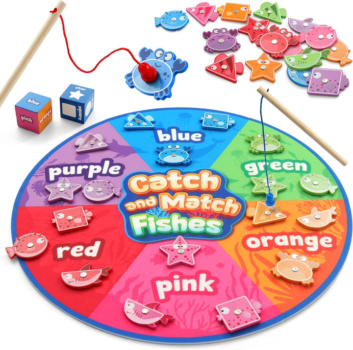 Coogam - Juguete Montessori para niños pequeños, juego de pesca mag...