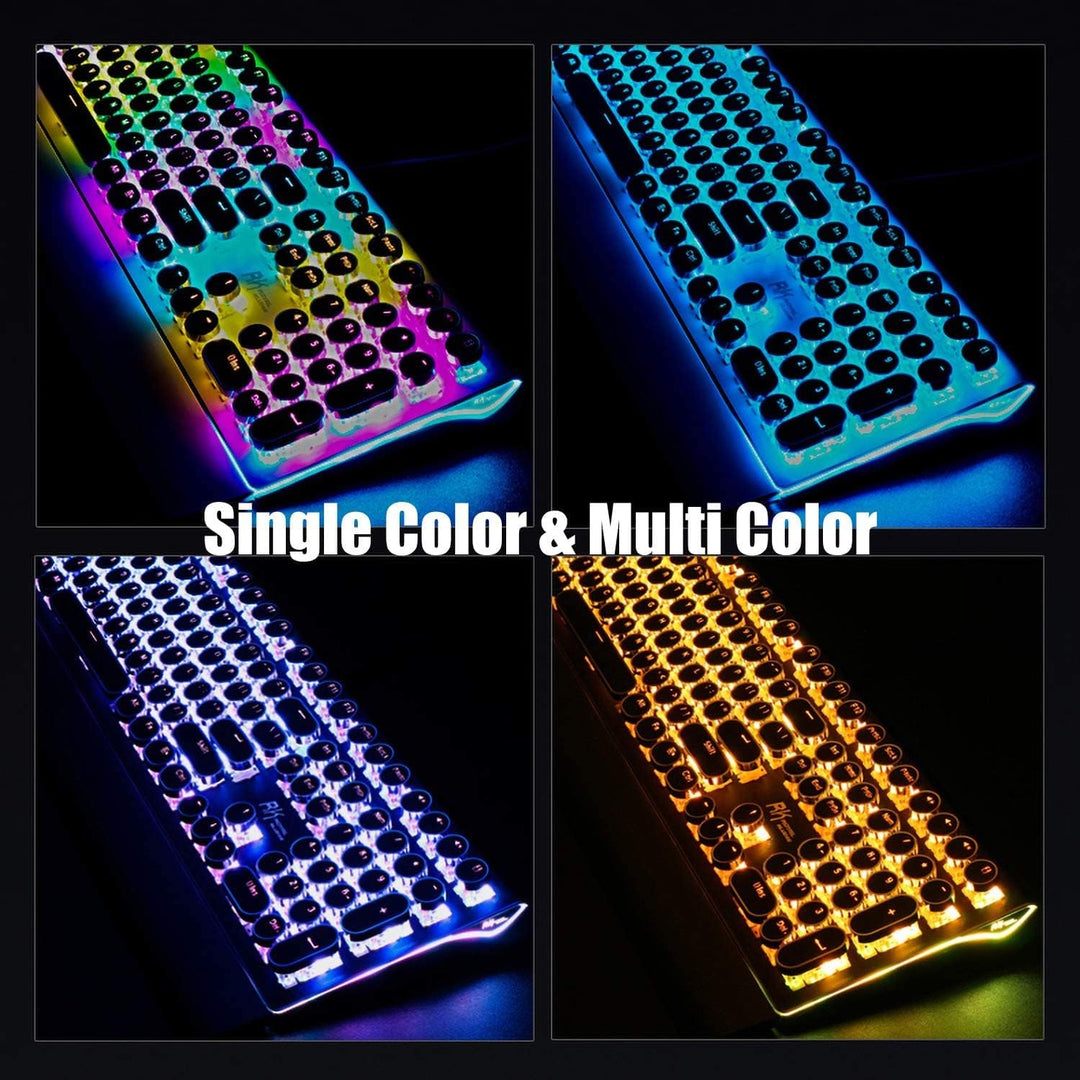RK ROYAL KLUDGE Teclado mecánico S108 para máquina de escribir, tec...