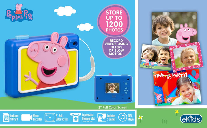 ekids Peppa Pig - Cámara para niños con tarjeta SD, cámara digital...