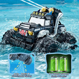 Calefwe Auto de control remoto anfibio 3 en 1, barco a control remo...