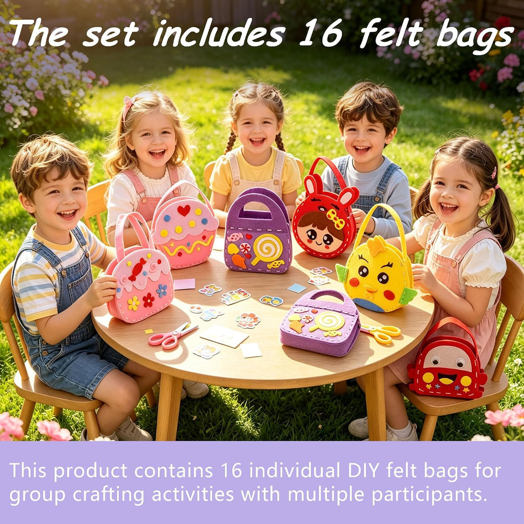 Kit de manualidades de bolso de costura de fieltro para niños