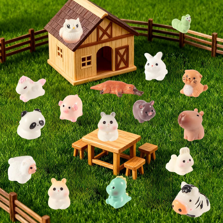 Ammerpea 60 piezas de mini figuras de animales de resina