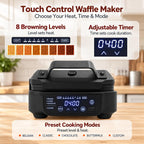 Máquina de gofres,Control táctil digital,Placas extraíbles,Placa de