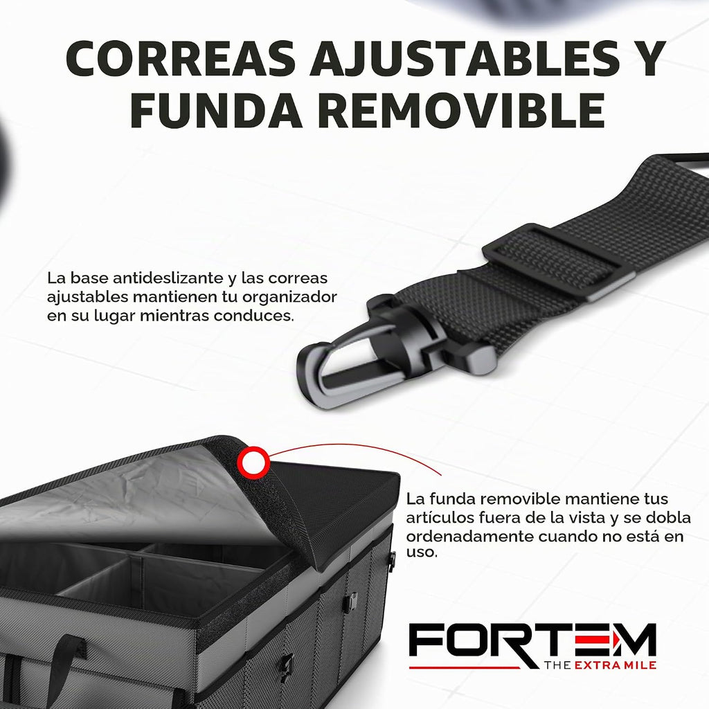 FORTEM Organizador de maletero - Organizador plegable para coche y