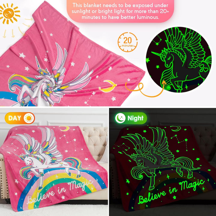 Regalos de unicornio y juguetes para niñas y niños - Manta que bril...
