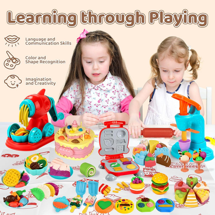 Aprilwolf 70 piezas juego de masa 4 en 1 para niños de 3-4-8 años,...