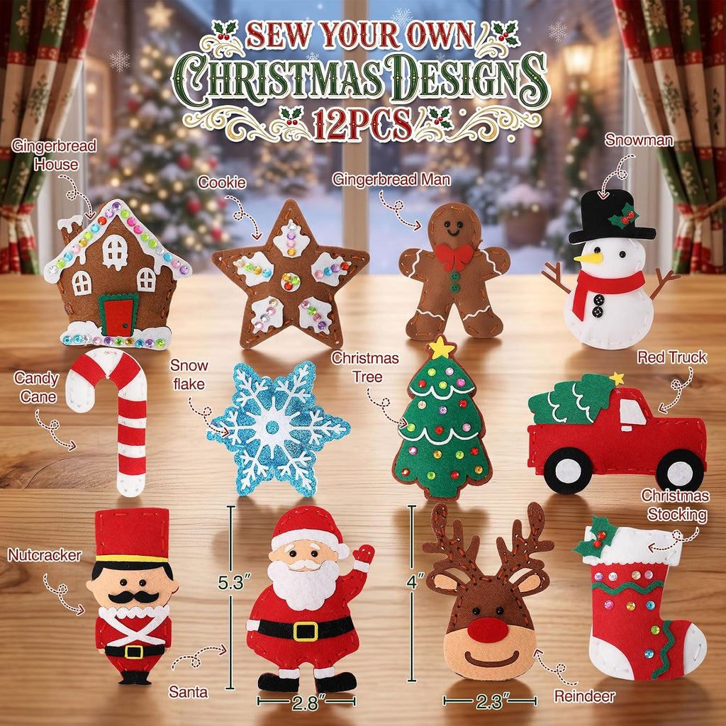 CiyvoLyeen - Kit de costura de Navidad para niños de 8 a 12 años de edad