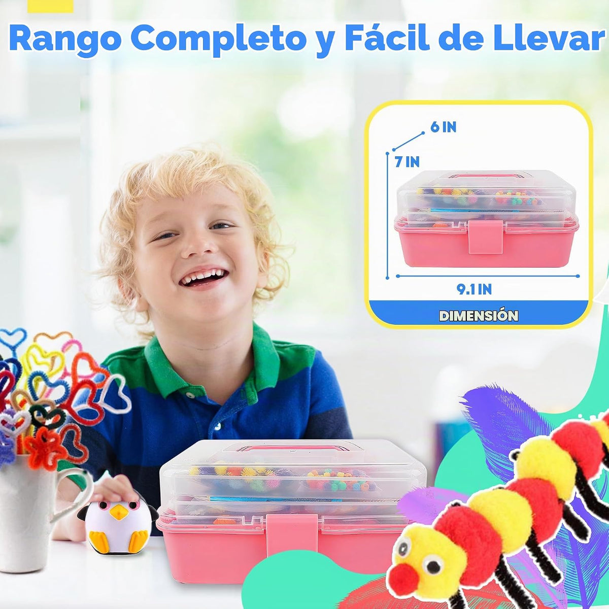 SMILESSKIDDO Suministros de manualidades para niños, más de 1400 piezas de