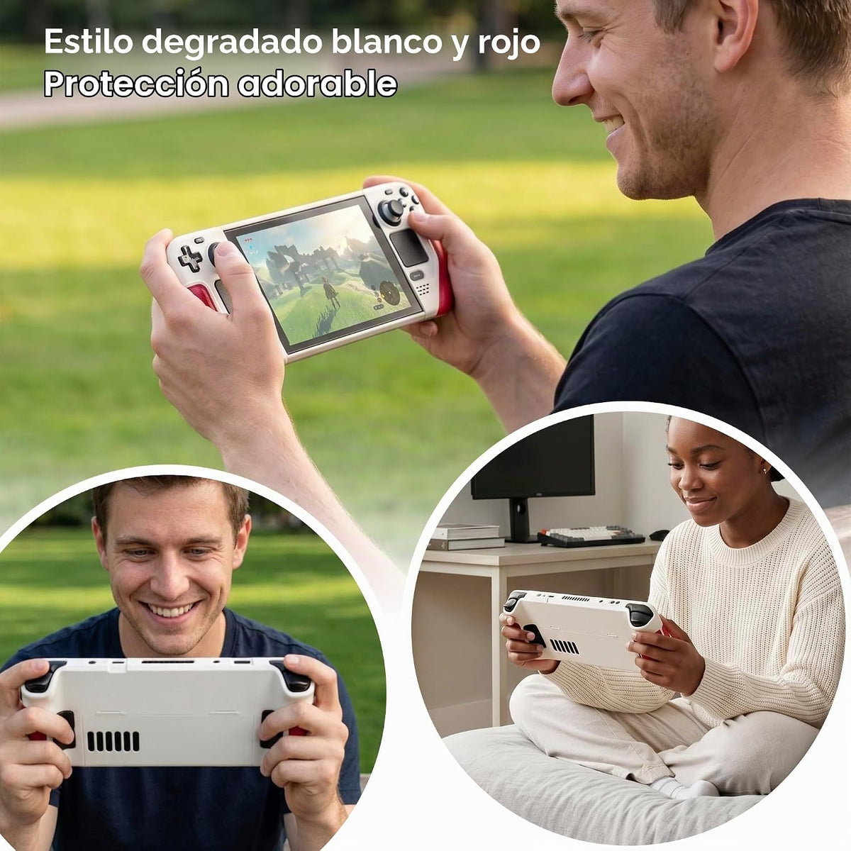 UYIYE Funda con función atril para Steam Deck OLED y LCD, agarre de piel