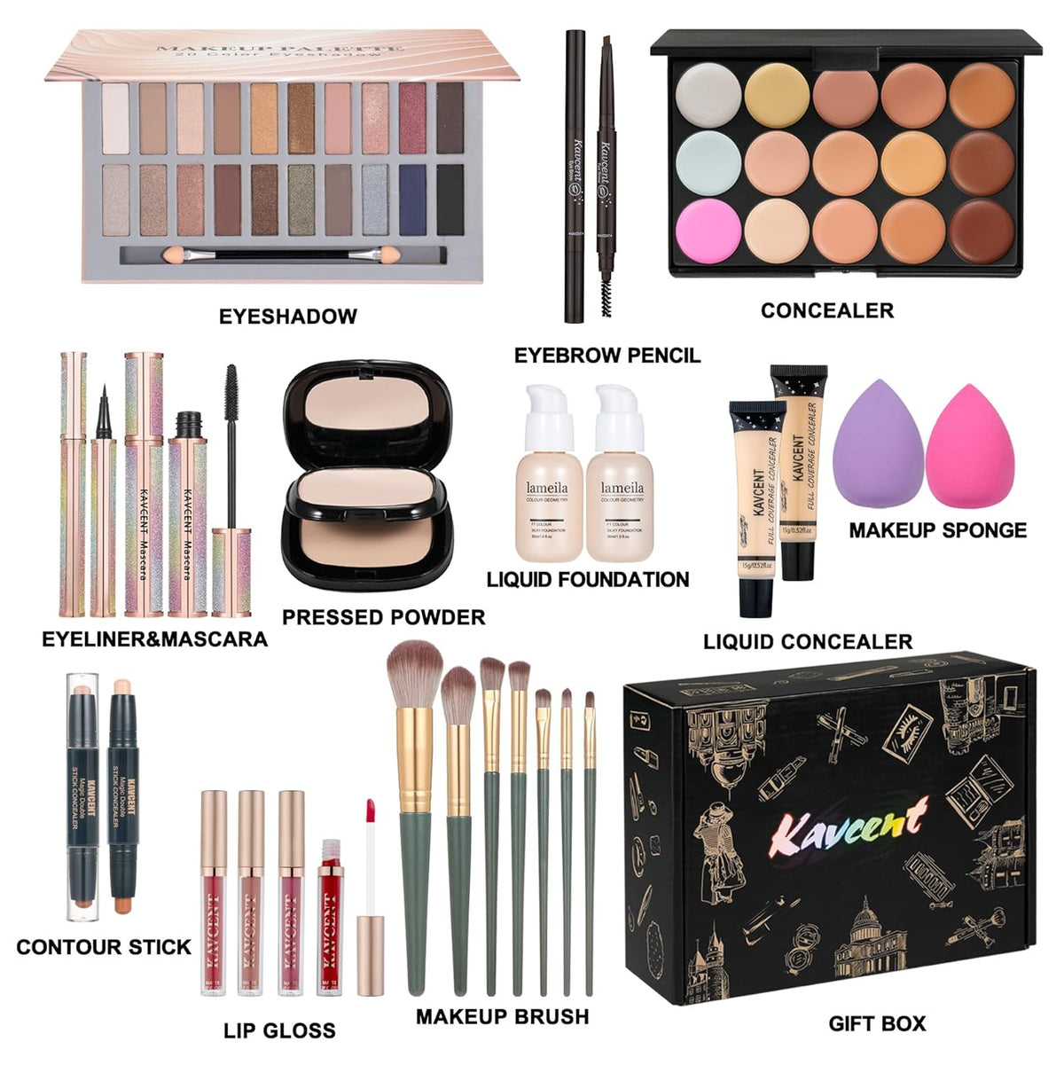 Kit de maquillaje para adolescentes y niñas, kit de maquillaje para...