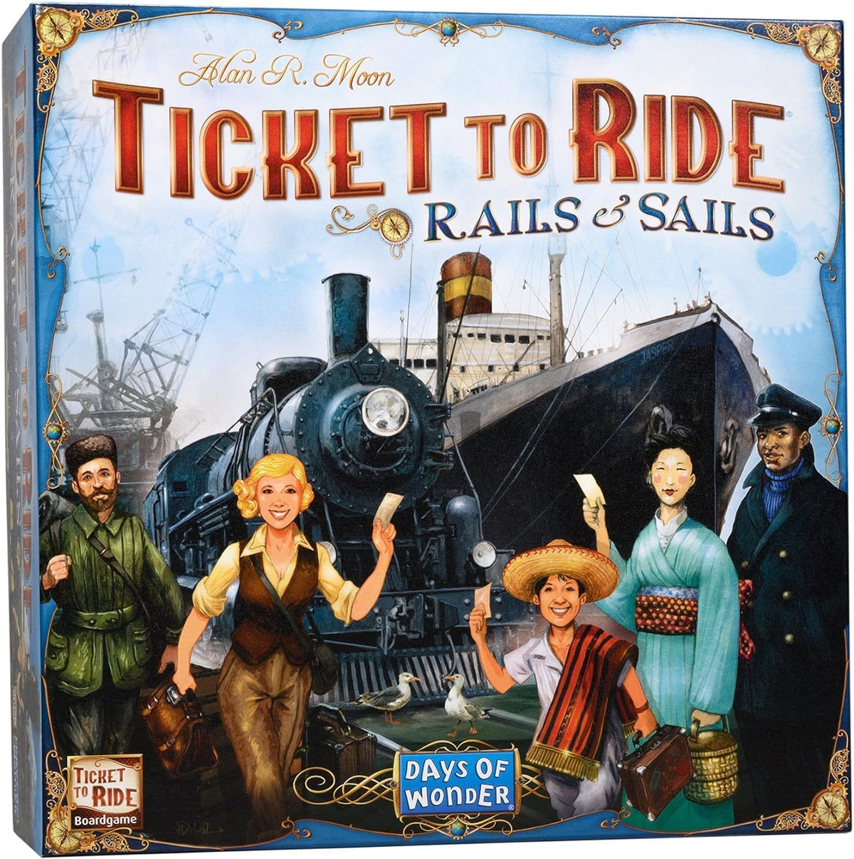 Asmodee Ticket to Ride Rails & Sails Juego de mesa - Juego de estrategia de construcción de rutas de trenes, diversión familiar para niños y adultos, a partir de 10 años, 2-5 jugadores, tiempo de