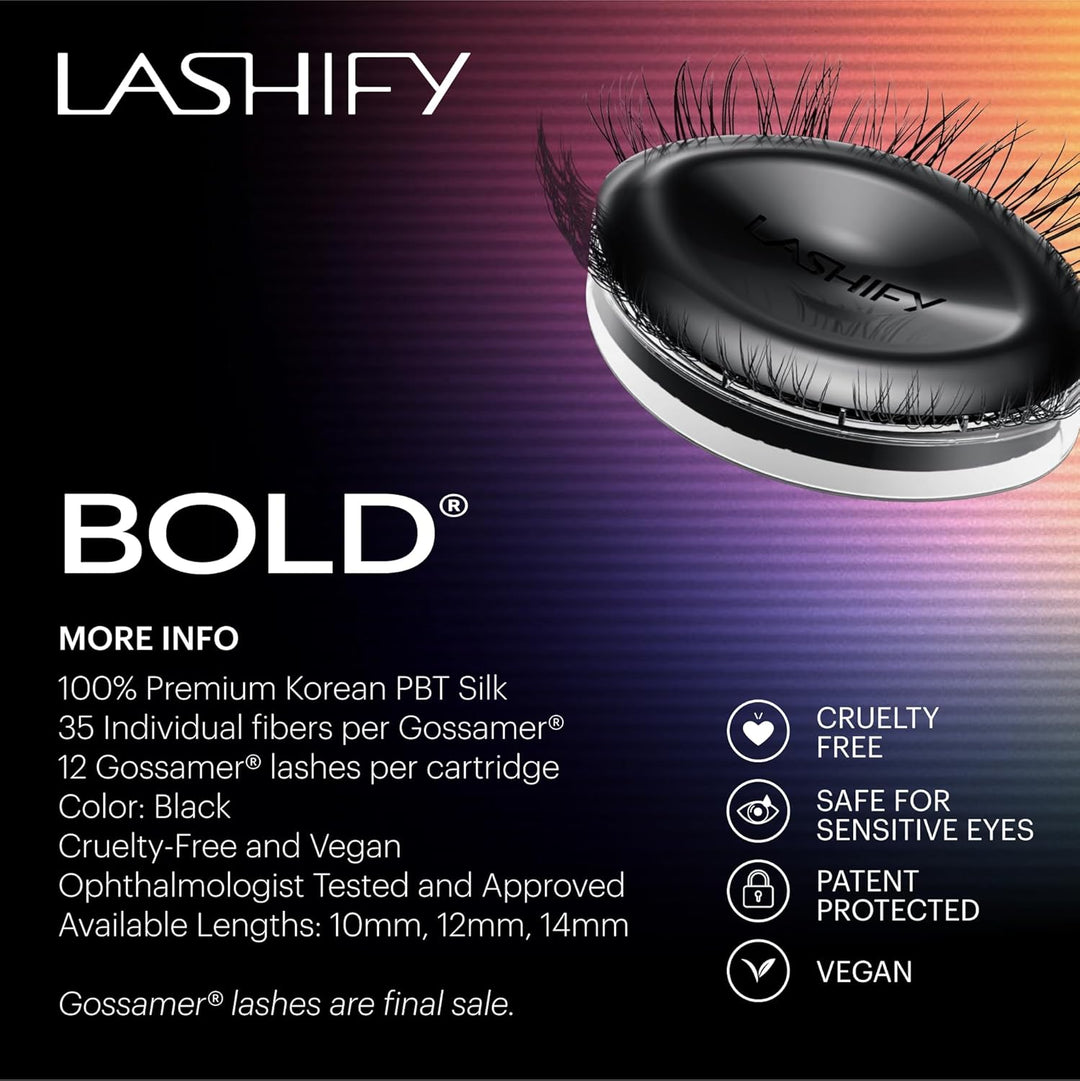 Lashify Recambio de extensiones de pestañas Gossamer de 0.472 pulga...